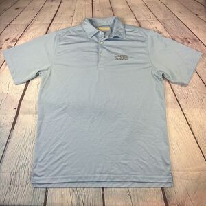DONALD ROSS Golf L Large Short Sleeve Polo Shirt Blue Striped - Logo